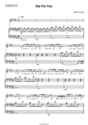 Sheet music, chords Calum Scott - Die For You