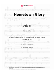 Sheet music, chords Adele - Hometown Glory