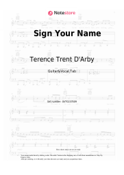 Sheet music, chords Terence Trent D'Arby - Sign Your Name