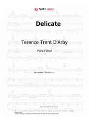 Sheet music, chords Terence Trent D'Arby - Delicate