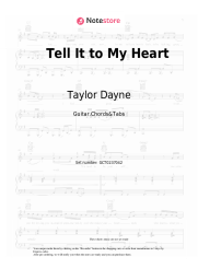 Sheet music, chords Taylor Dayne - Tell It to My Heart