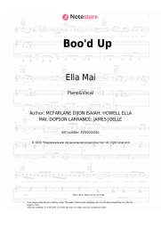 Sheet music, chords Ella Mai - Boo'd Up