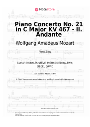 Sheet music, chords Wolfgang Amadeus Mozart - Piano Concerto No. 21 in C Major KV 467 - II. Andante