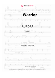 Sheet music, chords AURORA - Warrior