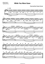 Sheet music, chords Paul van Dyk, Vincent Corver - While You Were Gone