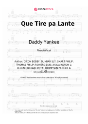 Sheet music, chords Daddy Yankee - Que Tire pa Lante