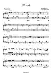 Sheet music, chords Apache 207 - 200 km/h