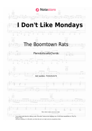 Sheet music, chords The Boomtown Rats - I Don't Like Mondays