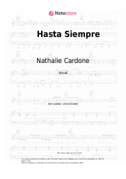 Sheet music, chords Nathalie Cardone - Hasta Siempre