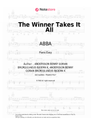 Sheet music, chords ABBA - The Winner Takes It All