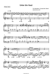 Sheet music, chords Tim Bendzko, Cassandra Steen - Unter die Haut