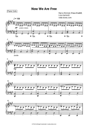 Sheet music, chords Hans Zimmer, Klaus Badelt, Lisa Gerrard - Now We Are Free (Gladiator soundtrack)