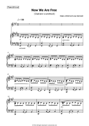 Sheet music, chords Hans Zimmer, Klaus Badelt, Lisa Gerrard - Now We Are Free (Gladiator soundtrack)