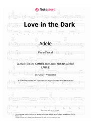 Sheet music, chords Adele - Love in the Dark