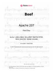 Sheet music, chords Apache 207 - Beef