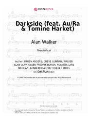 Sheet music, chords Alan Walker - Darkside (feat. Au/Ra & Tomine Harket)