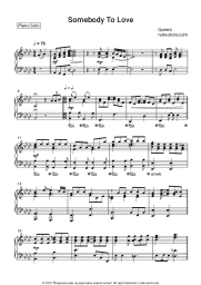 Sheet music, chords Queen - Somebody To Love