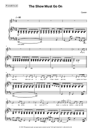 Sheet music, chords Queen - The Show Must Go On