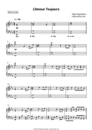Sheet music, chords Gigi D'Agostino - L'Amour Toujours