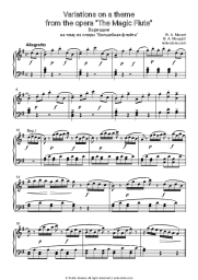 Sheet music, chords Wolfgang Amadeus Mozart - Variations on a theme from the opera 'The Magic Flute'