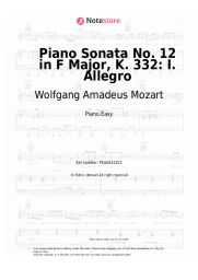 Sheet music, chords Wolfgang Amadeus Mozart - Piano Sonata No. 12 in F Major, K. 332: I. Allegro