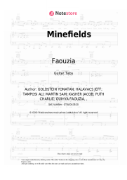 Sheet music, chords Faouzia, John Legend - Minefields