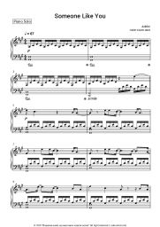 Sheet music, chords Adele - Someone like you