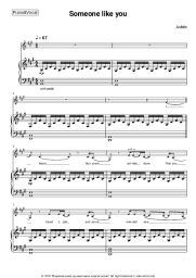 Sheet music, chords Adele - Someone like you