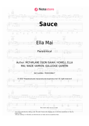 Sheet music, chords Ella Mai - Sauce