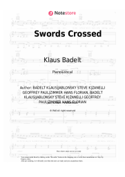 Sheet music, chords Klaus Badelt - Swords Crossed