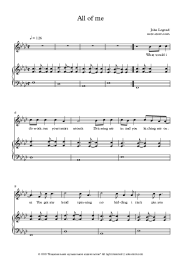 Sheet music, chords John Legend - All of Me