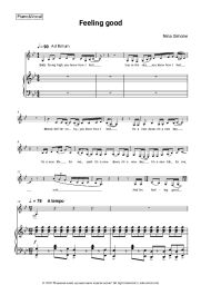 Sheet music, chords Nina Simone - Feeling good