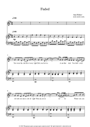 Sheet music, chords Alan Walker - Faded