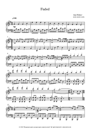 Sheet music, chords Alan Walker - Faded