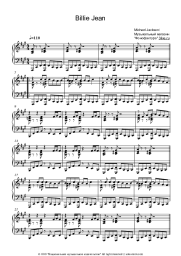 Sheet music, chords Michael Jackson - Billie Jean