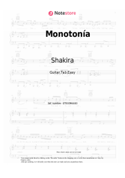 Sheet music, chords Shakira, Ozuna - Monotonía