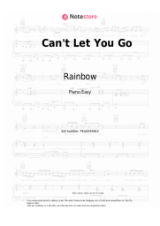 Sheet music, chords Rainbow - Can't Let You Go